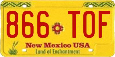 NM license plate 866TOF