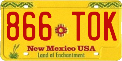 NM license plate 866TOK