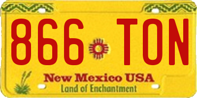 NM license plate 866TON