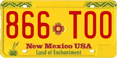 NM license plate 866TOO