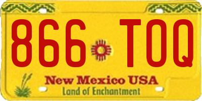 NM license plate 866TOQ