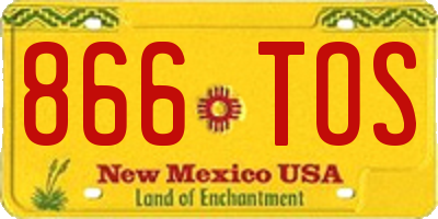 NM license plate 866TOS