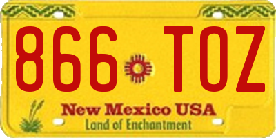 NM license plate 866TOZ