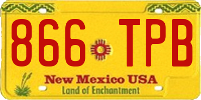 NM license plate 866TPB