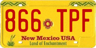 NM license plate 866TPF