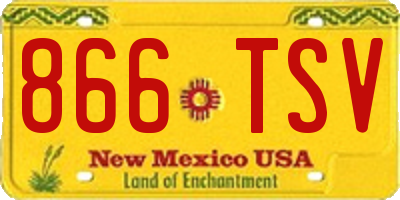 NM license plate 866TSV