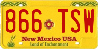 NM license plate 866TSW