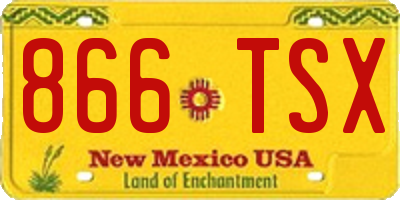 NM license plate 866TSX