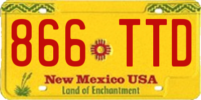 NM license plate 866TTD