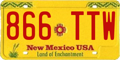 NM license plate 866TTW