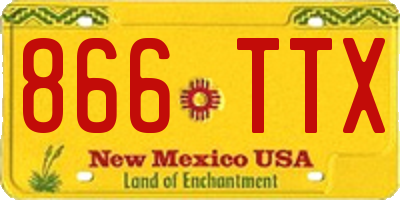 NM license plate 866TTX