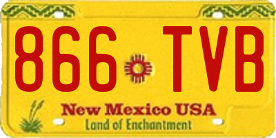 NM license plate 866TVB