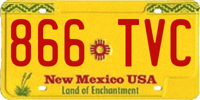 NM license plate 866TVC