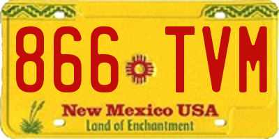 NM license plate 866TVM
