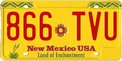 NM license plate 866TVU