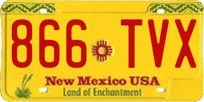 NM license plate 866TVX