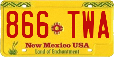 NM license plate 866TWA