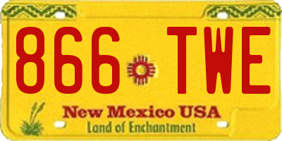 NM license plate 866TWE