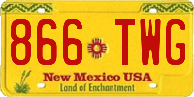 NM license plate 866TWG