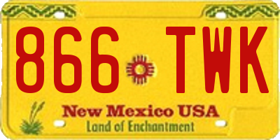 NM license plate 866TWK