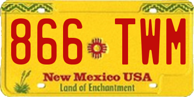 NM license plate 866TWM