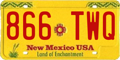 NM license plate 866TWQ