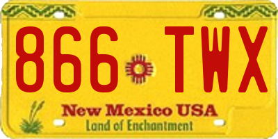 NM license plate 866TWX
