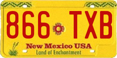 NM license plate 866TXB
