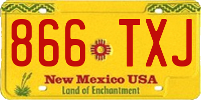 NM license plate 866TXJ