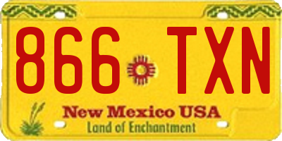 NM license plate 866TXN