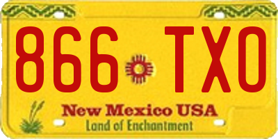 NM license plate 866TXO