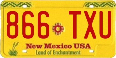 NM license plate 866TXU