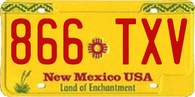 NM license plate 866TXV