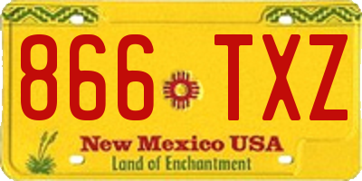 NM license plate 866TXZ
