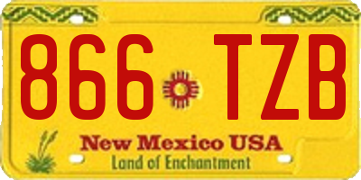 NM license plate 866TZB
