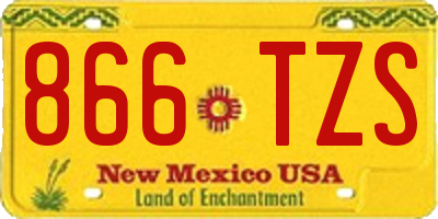 NM license plate 866TZS