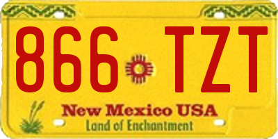 NM license plate 866TZT