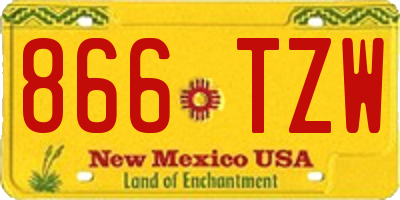 NM license plate 866TZW