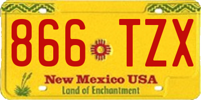 NM license plate 866TZX