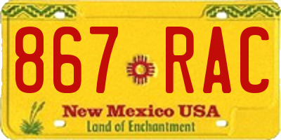 NM license plate 867RAC