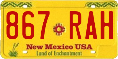 NM license plate 867RAH