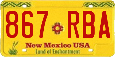 NM license plate 867RBA