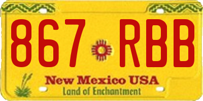 NM license plate 867RBB