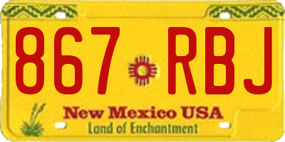 NM license plate 867RBJ