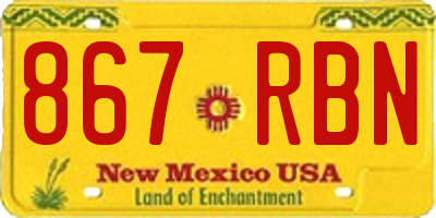 NM license plate 867RBN