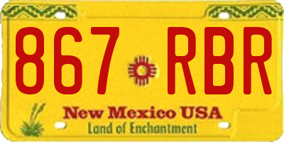 NM license plate 867RBR