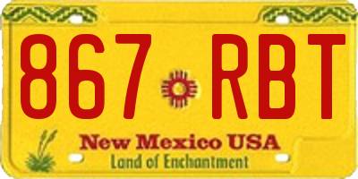 NM license plate 867RBT