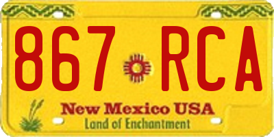 NM license plate 867RCA