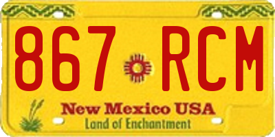 NM license plate 867RCM