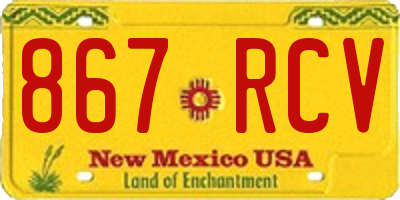 NM license plate 867RCV